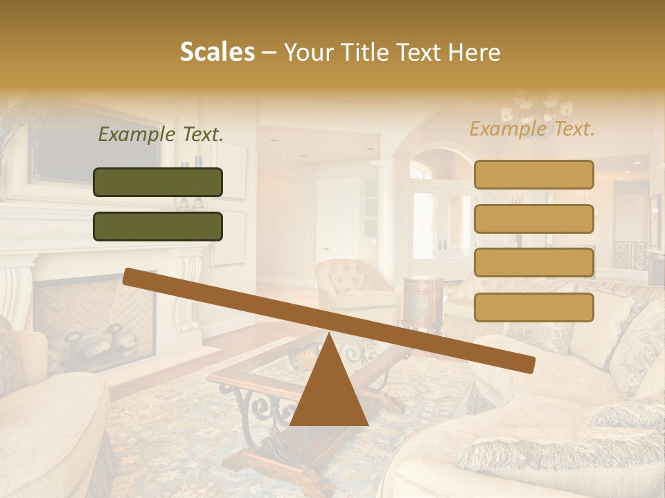 Beautiful Living Room In Luxury Home PowerPoint Template