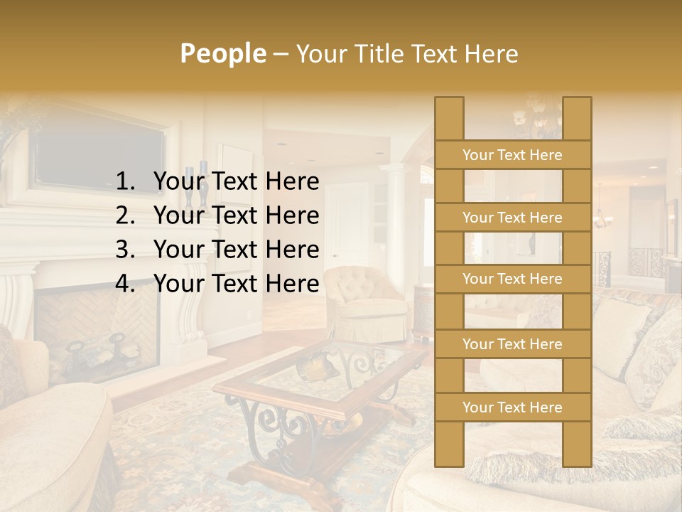 Beautiful Living Room In Luxury Home PowerPoint Template