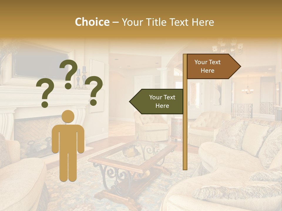 Beautiful Living Room In Luxury Home PowerPoint Template