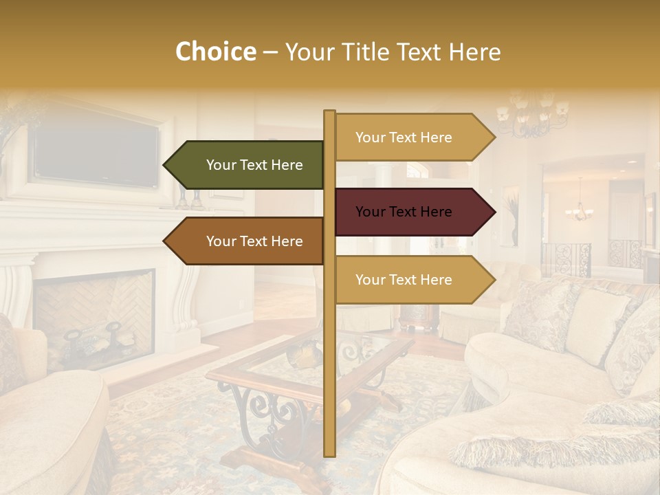 Beautiful Living Room In Luxury Home PowerPoint Template