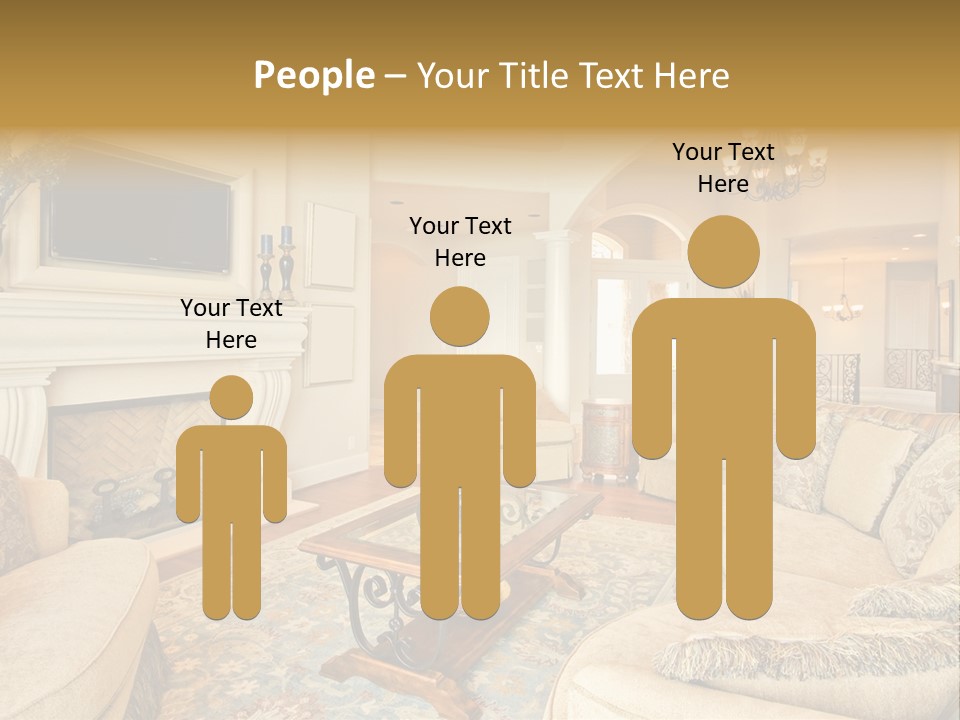 Beautiful Living Room In Luxury Home PowerPoint Template