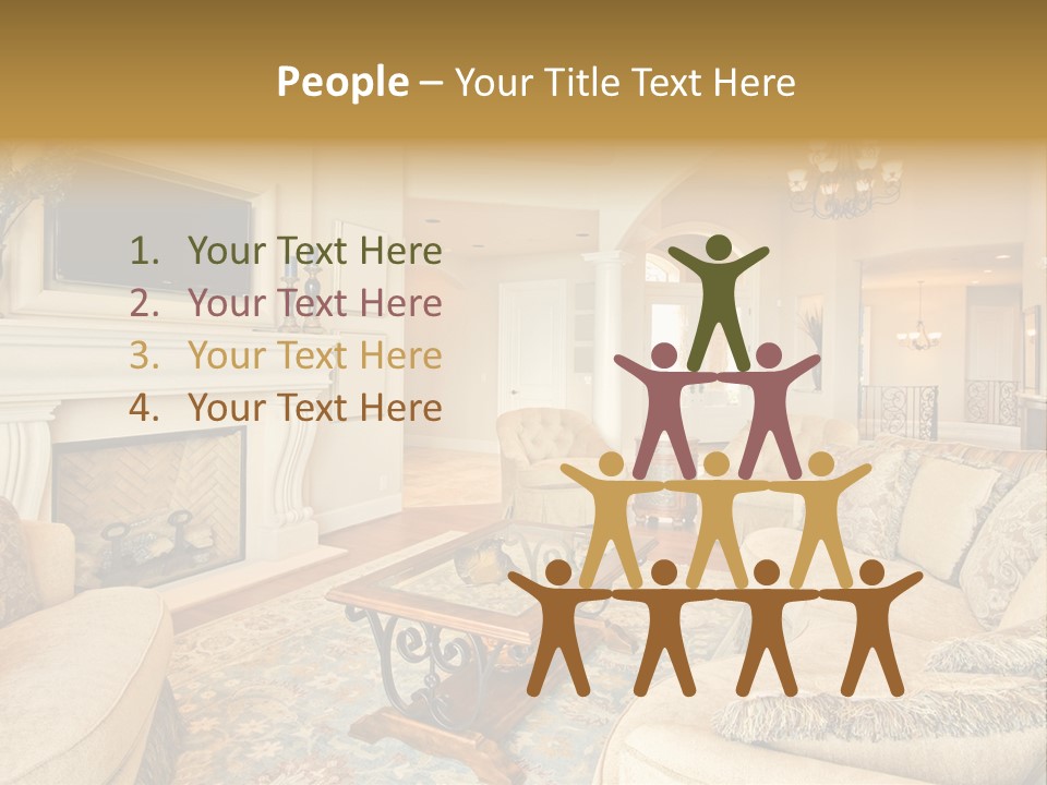 Beautiful Living Room In Luxury Home PowerPoint Template