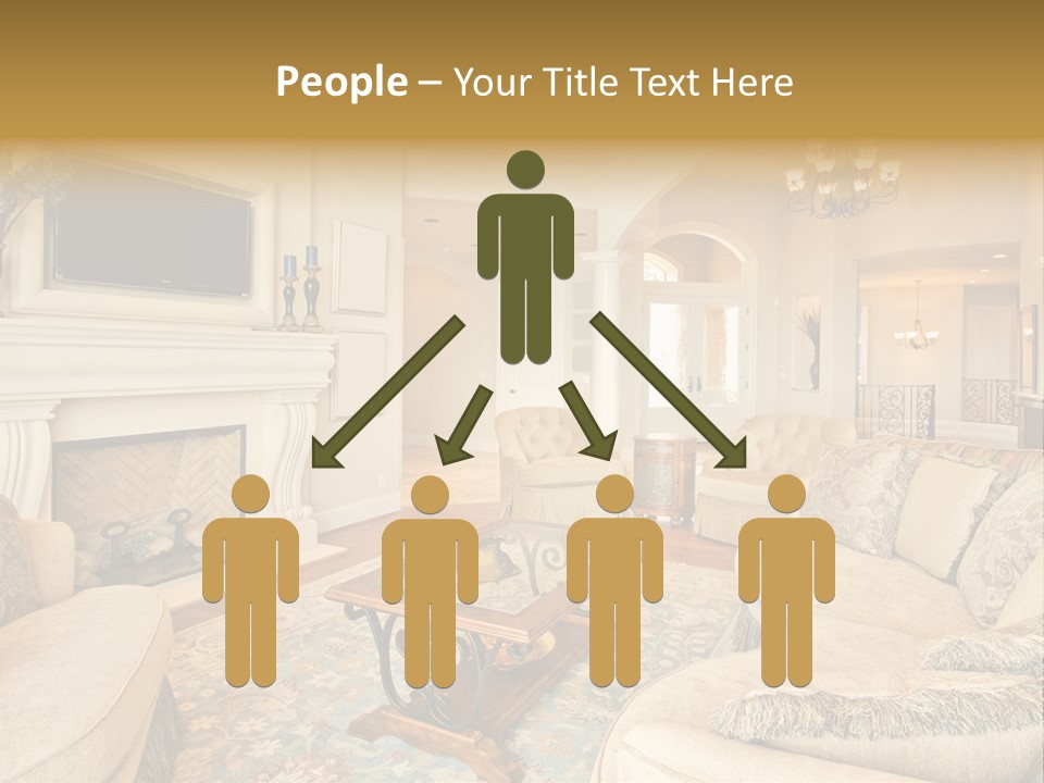 Beautiful Living Room In Luxury Home PowerPoint Template