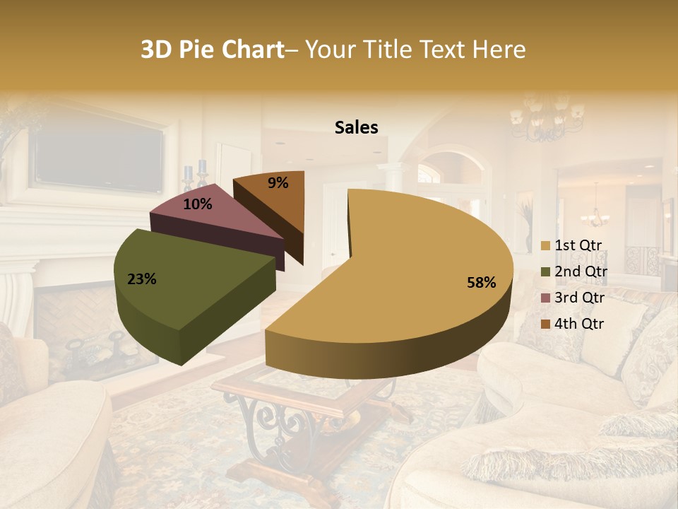 Beautiful Living Room In Luxury Home PowerPoint Template