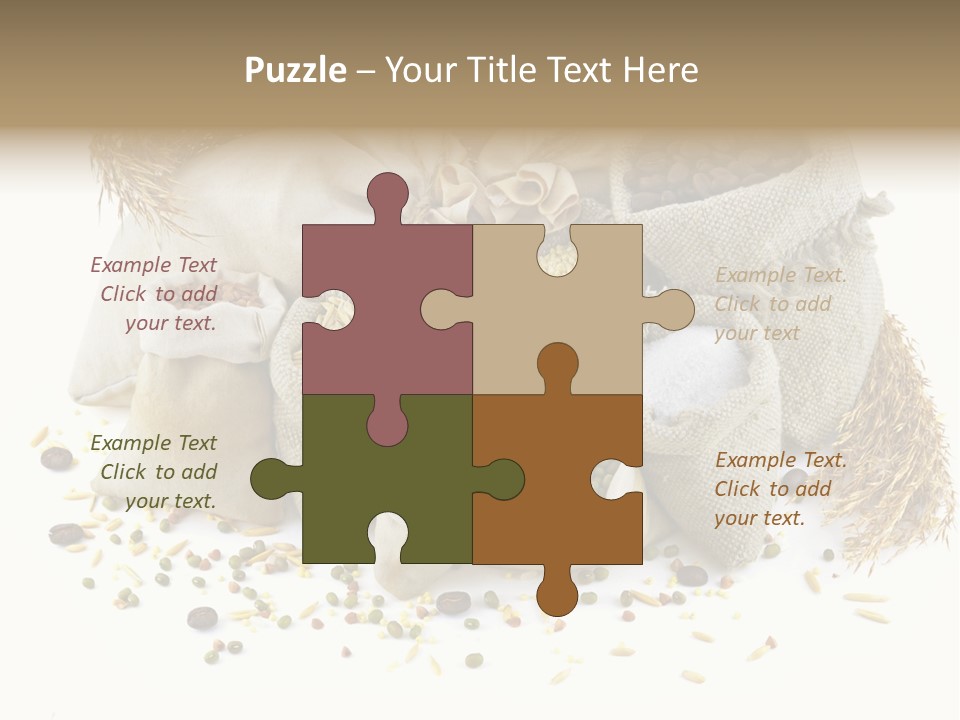 Bags With Cereals And Herbs PowerPoint Template