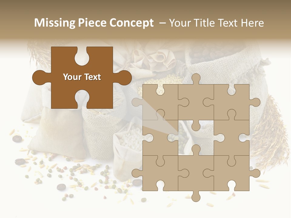 Bags With Cereals And Herbs PowerPoint Template