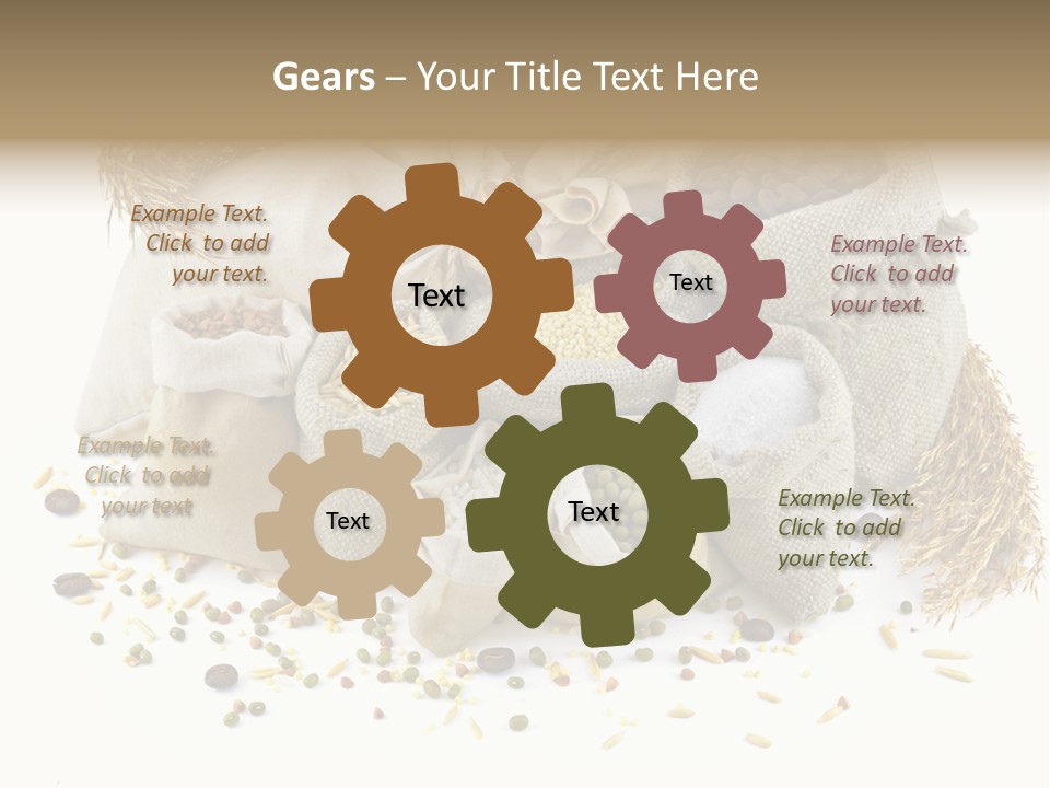 Bags With Cereals And Herbs PowerPoint Template