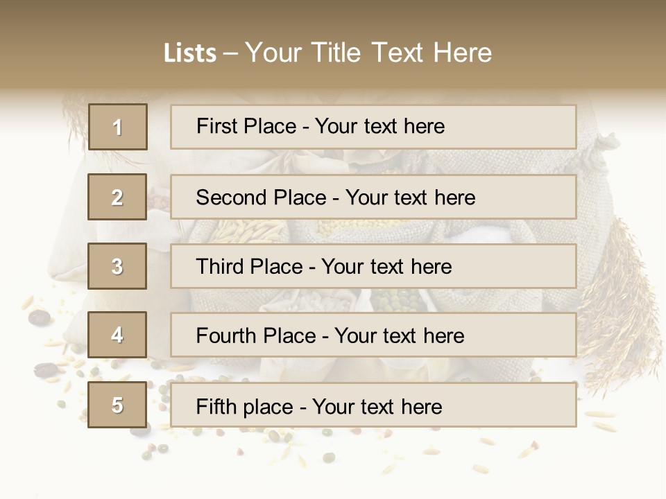 Bags With Cereals And Herbs PowerPoint Template