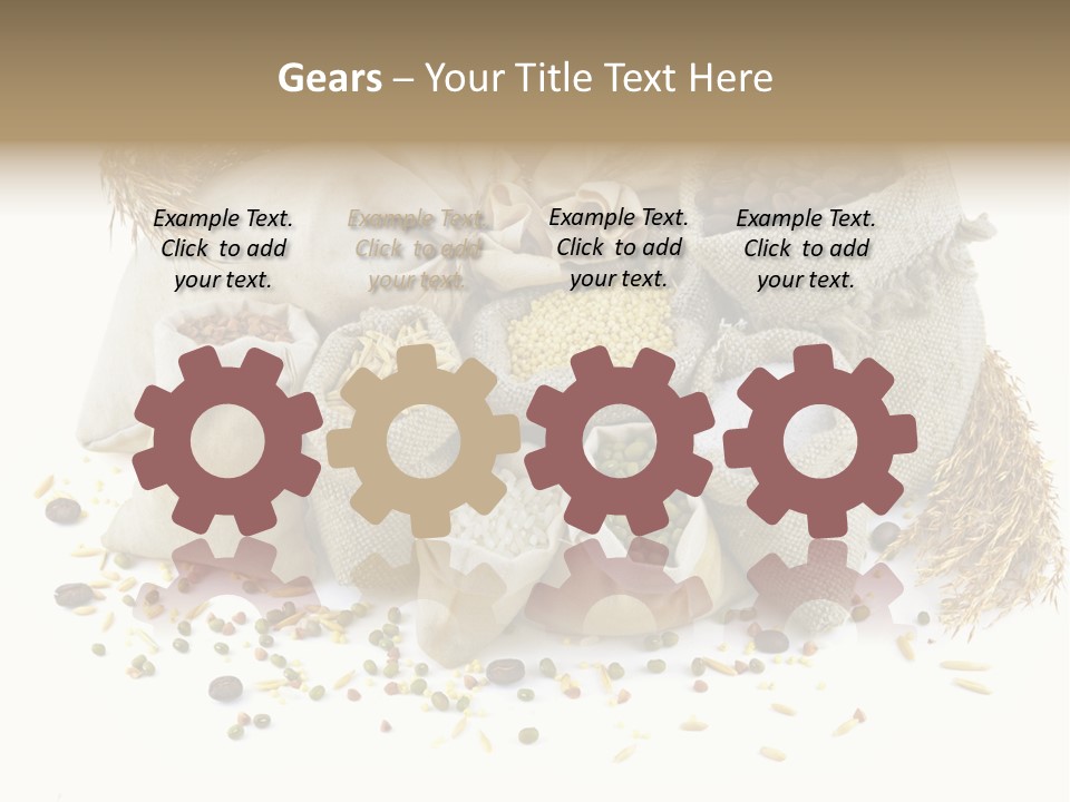 Bags With Cereals And Herbs PowerPoint Template