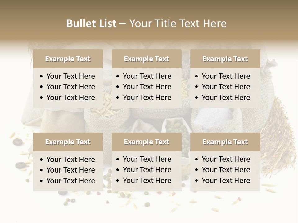 Bags With Cereals And Herbs PowerPoint Template