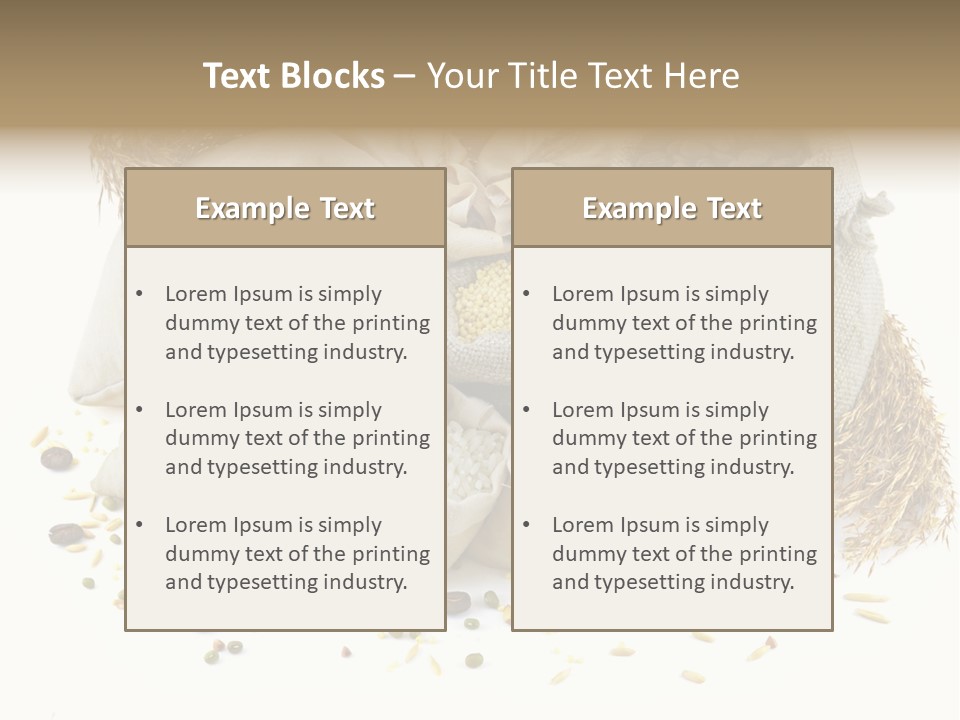 Bags With Cereals And Herbs PowerPoint Template