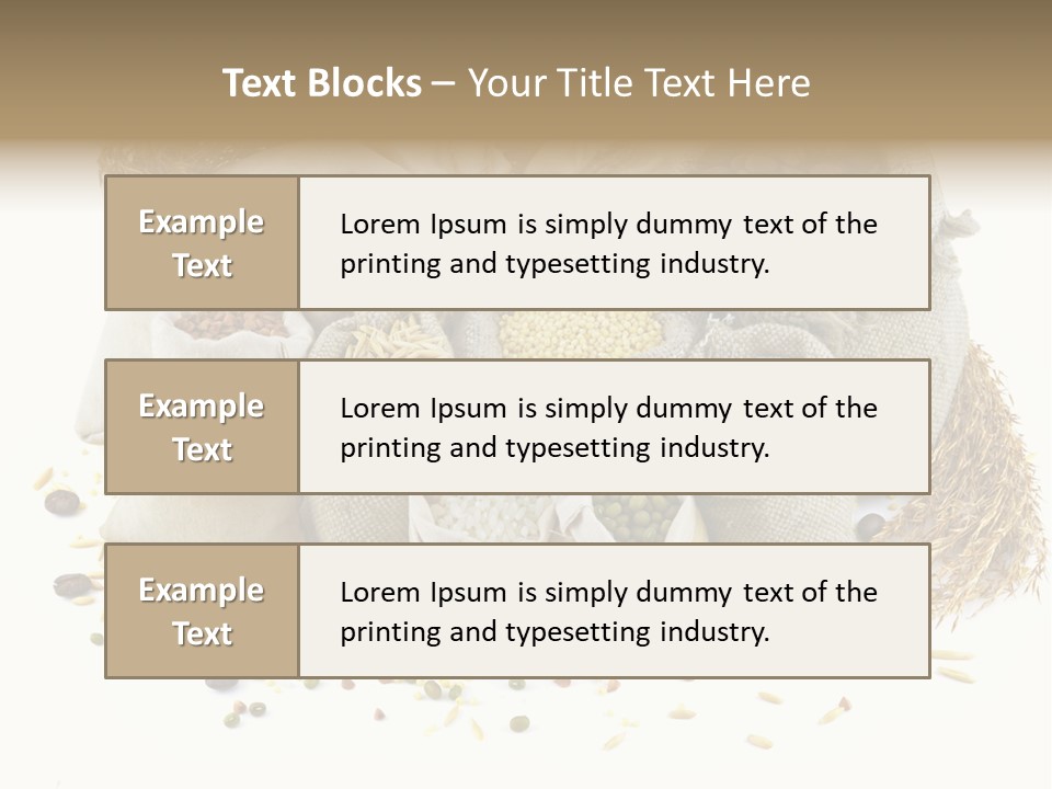 Bags With Cereals And Herbs PowerPoint Template