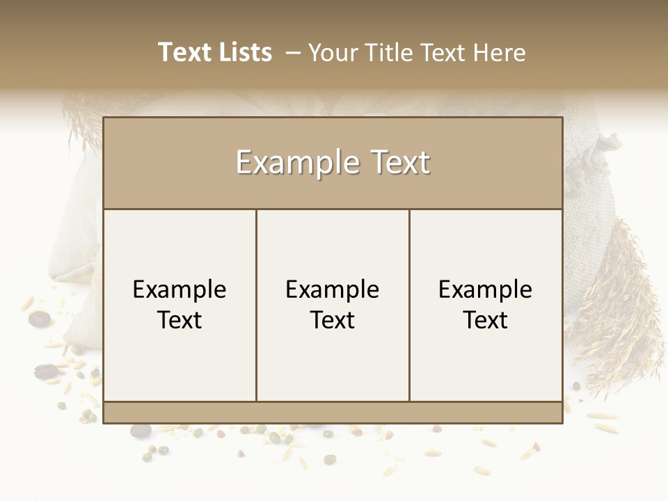 Bags With Cereals And Herbs PowerPoint Template