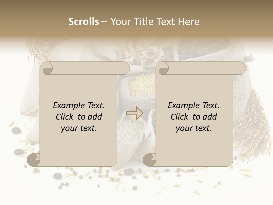 Bags With Cereals And Herbs PowerPoint Template