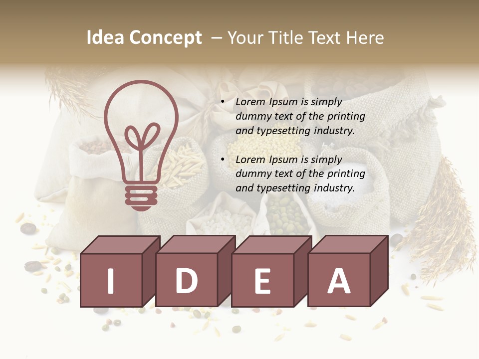 Bags With Cereals And Herbs PowerPoint Template