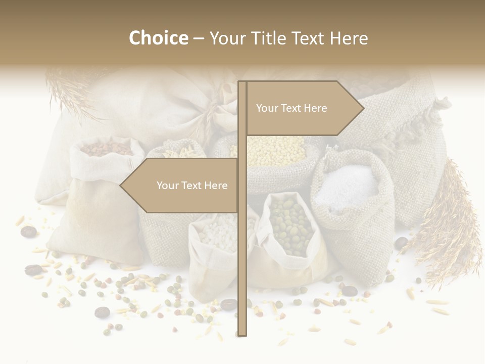 Bags With Cereals And Herbs PowerPoint Template