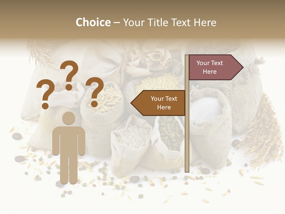Bags With Cereals And Herbs PowerPoint Template