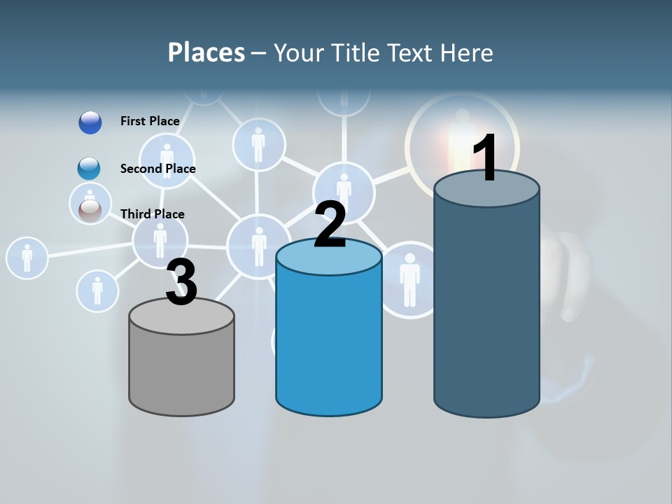 Image Of Female Touching Icon Of Social Network PowerPoint Template