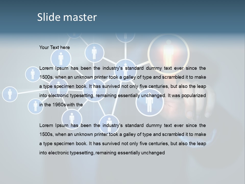 Image Of Female Touching Icon Of Social Network PowerPoint Template