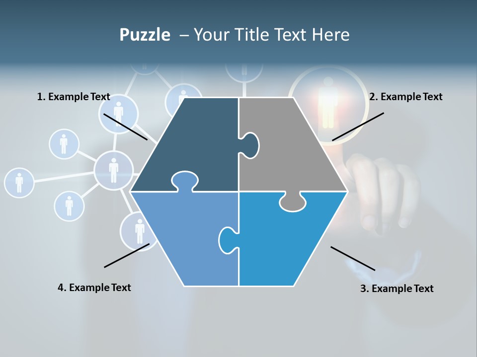 Image Of Female Touching Icon Of Social Network PowerPoint Template