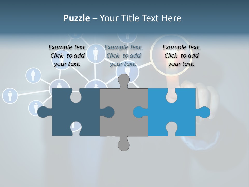 Image Of Female Touching Icon Of Social Network PowerPoint Template