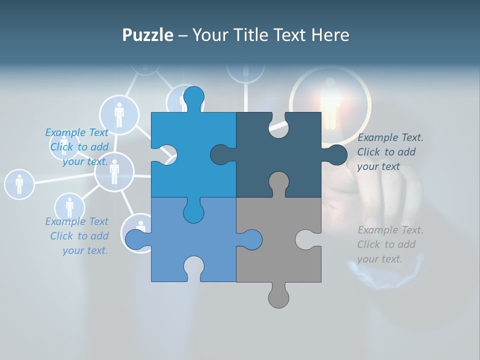 Image Of Female Touching Icon Of Social Network PowerPoint Template