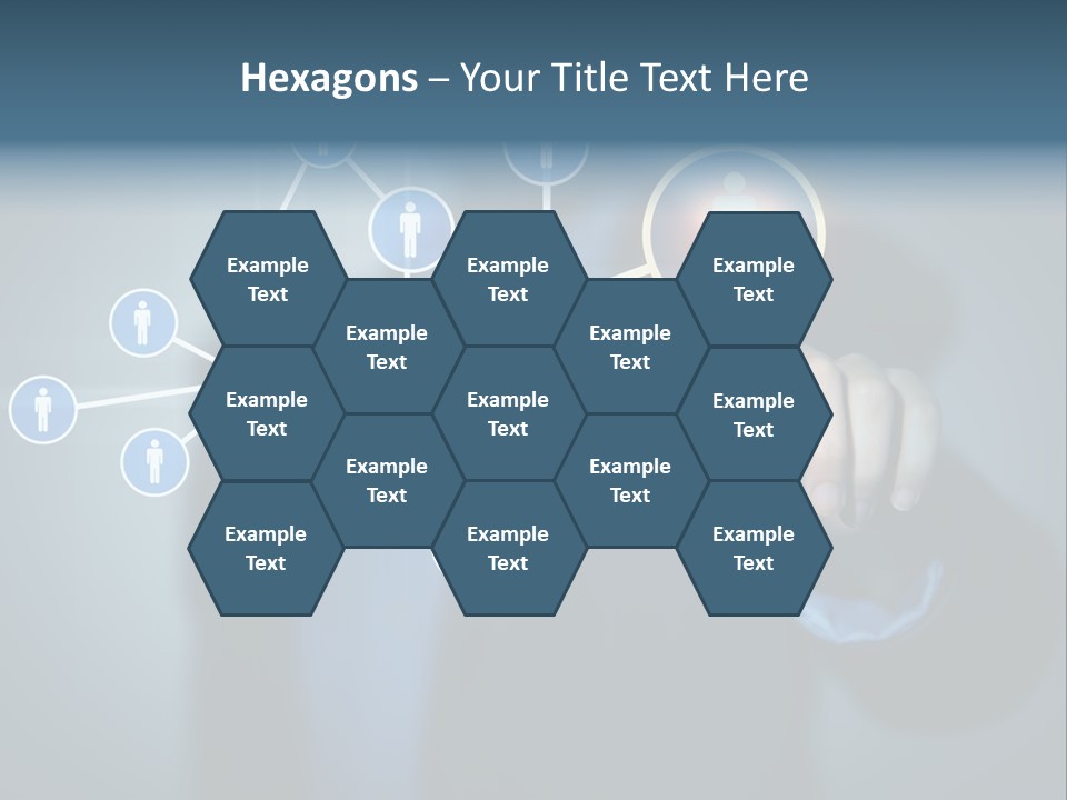 Image Of Female Touching Icon Of Social Network PowerPoint Template