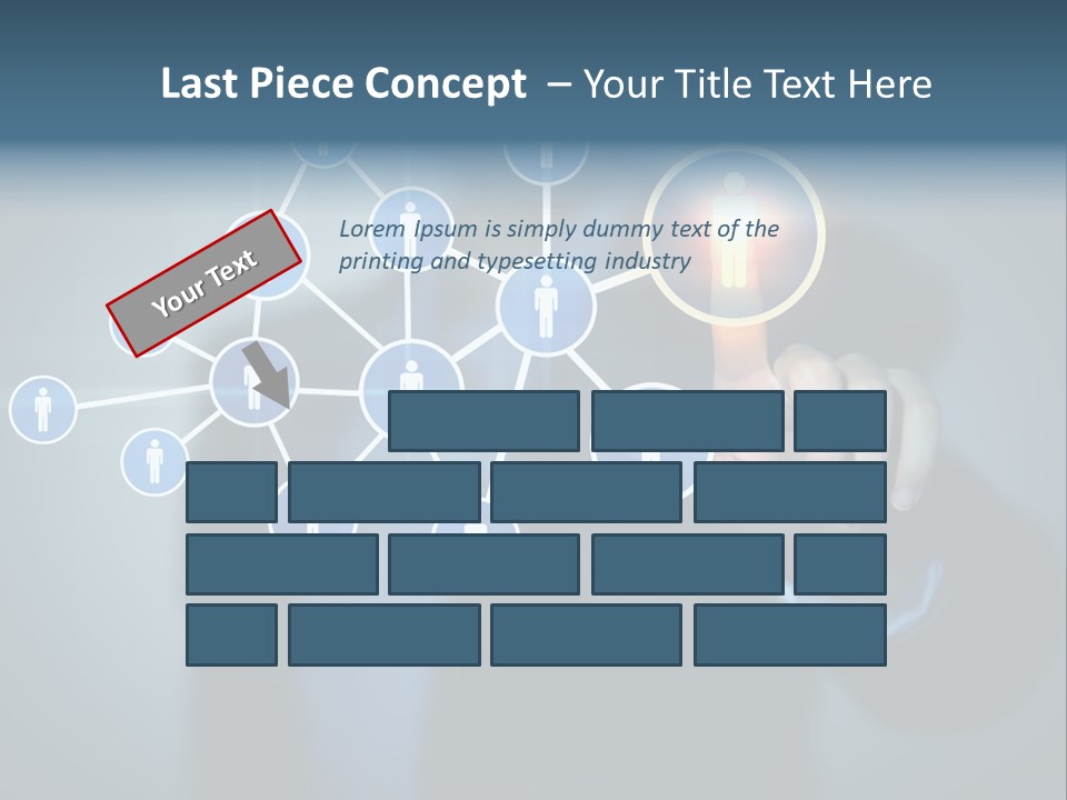Image Of Female Touching Icon Of Social Network PowerPoint Template