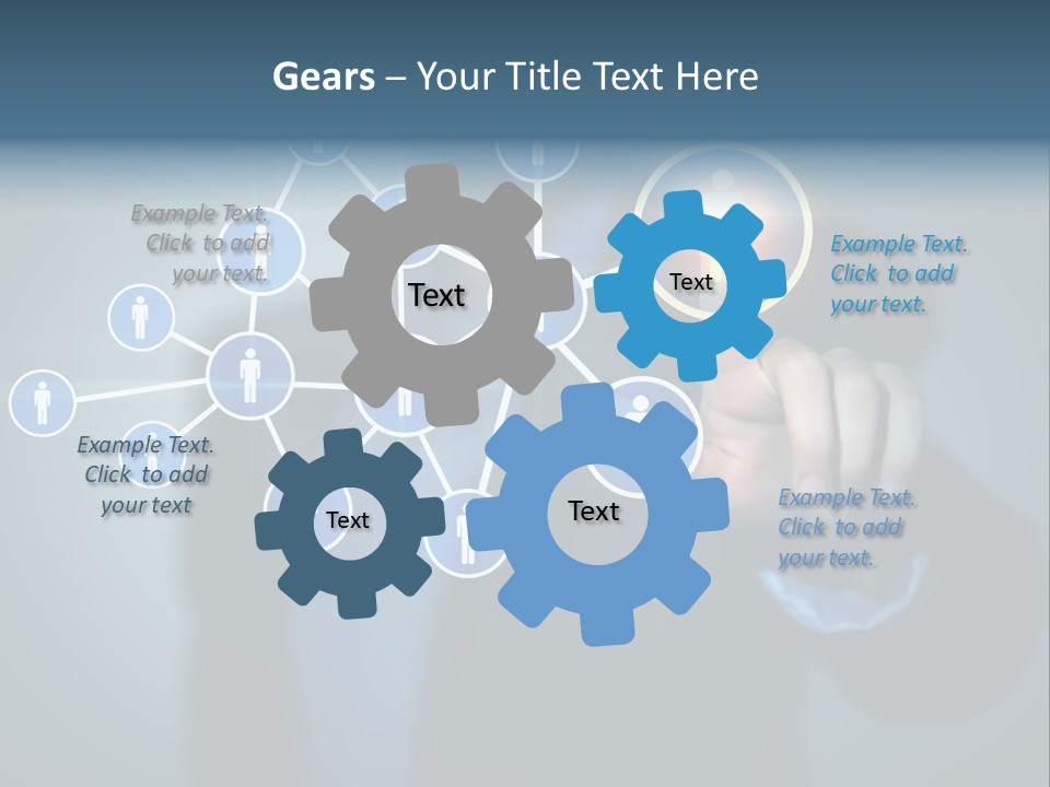 Image Of Female Touching Icon Of Social Network PowerPoint Template