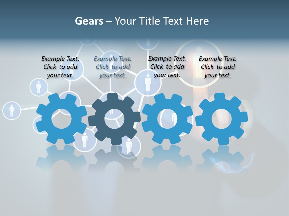 Image Of Female Touching Icon Of Social Network PowerPoint Template