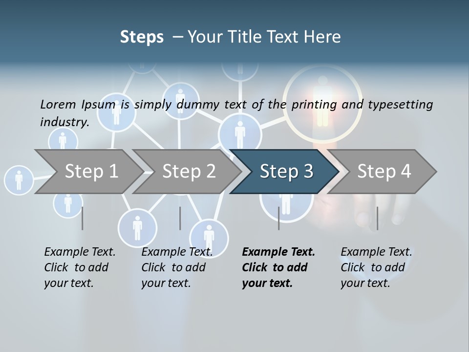 Image Of Female Touching Icon Of Social Network PowerPoint Template