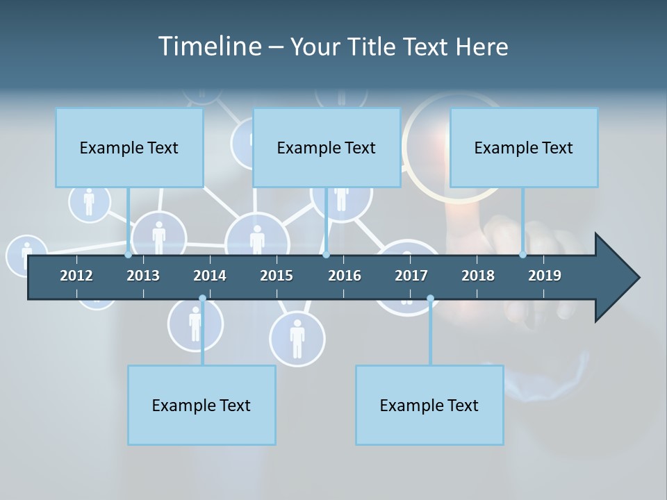 Image Of Female Touching Icon Of Social Network PowerPoint Template