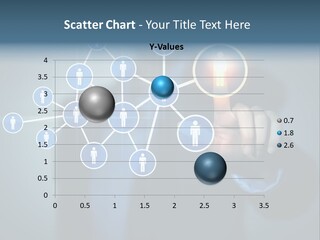 Image Of Female Touching Icon Of Social Network PowerPoint Template