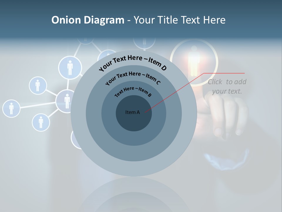 Image Of Female Touching Icon Of Social Network PowerPoint Template