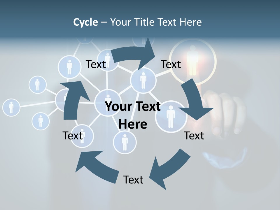 Image Of Female Touching Icon Of Social Network PowerPoint Template