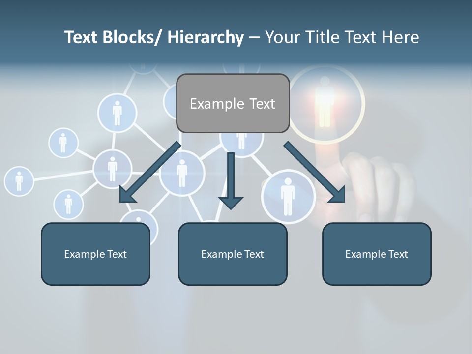Image Of Female Touching Icon Of Social Network PowerPoint Template