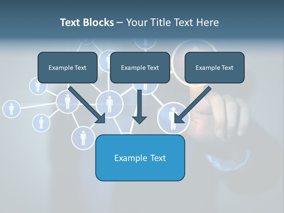 Image Of Female Touching Icon Of Social Network PowerPoint Template