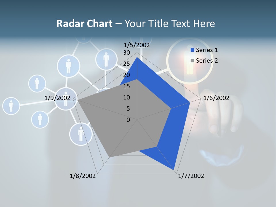 Image Of Female Touching Icon Of Social Network PowerPoint Template