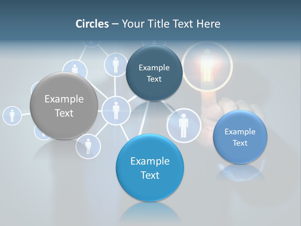 Image Of Female Touching Icon Of Social Network PowerPoint Template