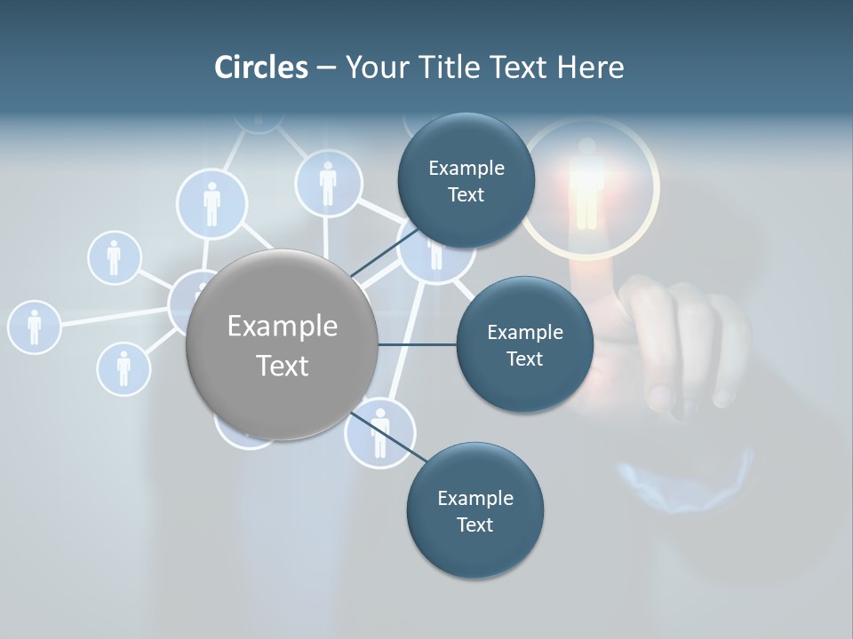 Image Of Female Touching Icon Of Social Network PowerPoint Template