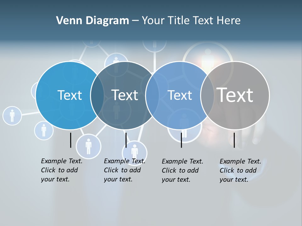 Image Of Female Touching Icon Of Social Network PowerPoint Template