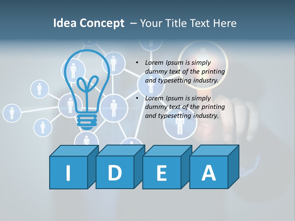 Image Of Female Touching Icon Of Social Network PowerPoint Template