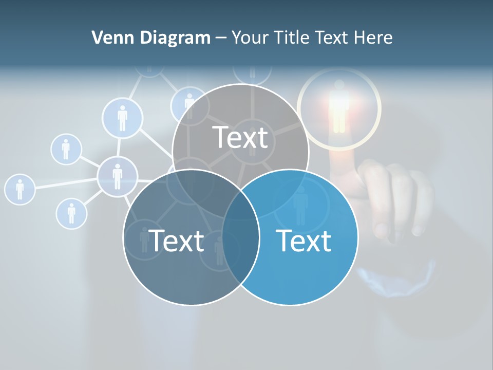 Image Of Female Touching Icon Of Social Network PowerPoint Template