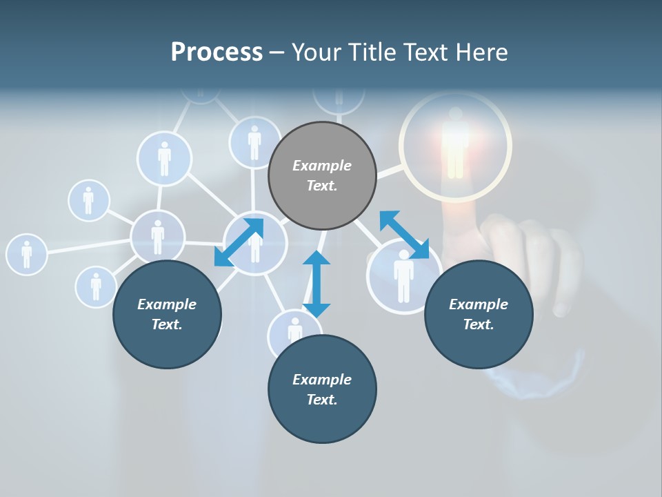 Image Of Female Touching Icon Of Social Network PowerPoint Template