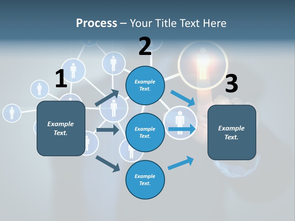 Image Of Female Touching Icon Of Social Network PowerPoint Template