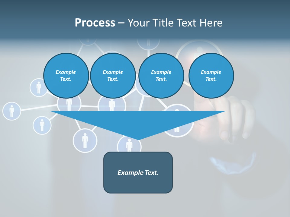 Image Of Female Touching Icon Of Social Network PowerPoint Template