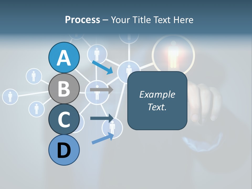 Image Of Female Touching Icon Of Social Network PowerPoint Template