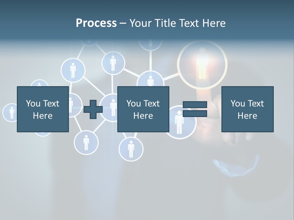 Image Of Female Touching Icon Of Social Network PowerPoint Template