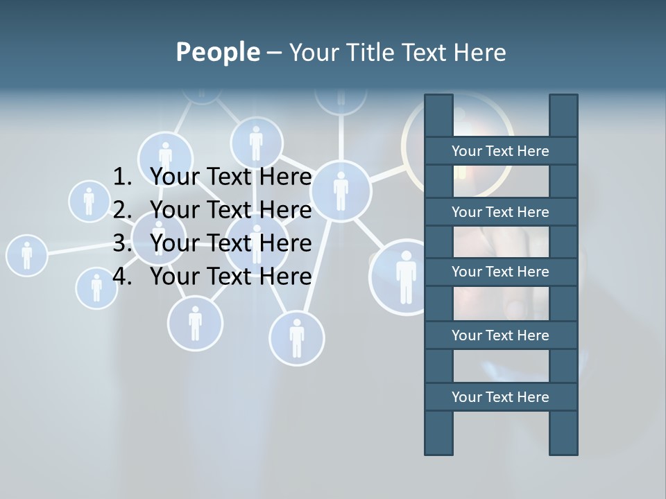 Image Of Female Touching Icon Of Social Network PowerPoint Template