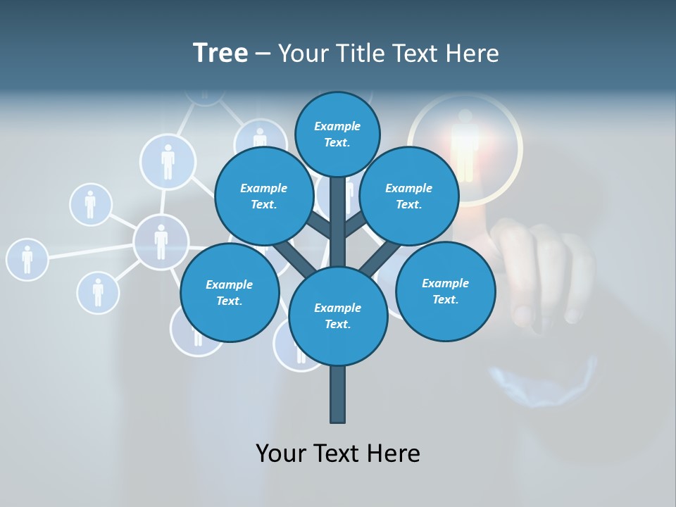 Image Of Female Touching Icon Of Social Network PowerPoint Template